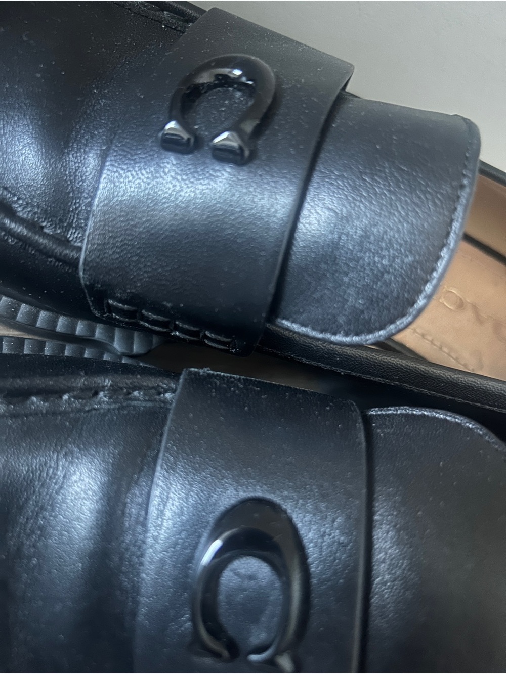 Coach Black Leather Women's Penny Loafers - Picture 4 of 5